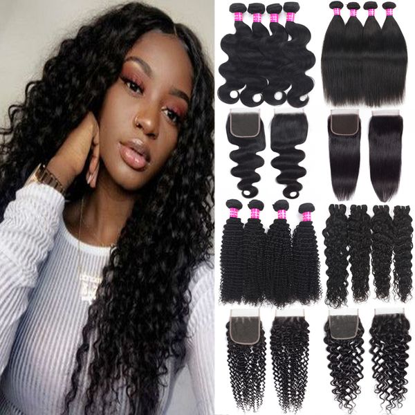 brazilian human hair 4bundles with closure deep wave virgin hair extensions with lace closure 100% unprocessed malaysian peruvian hair wefts, Black;brown
brazilian human hair 4bundles with closure deep wave virgin hair extensions with lace closure 100% unprocessed malaysian peruvian hair wefts, Black;brown