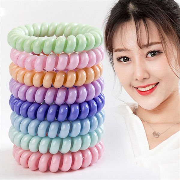 27 colors new high elastic black candy colored telephone line hair ring accessories horsetail rope spring rubber band headwear, Pink
27 colors new high elastic black candy colored telephone line hair ring accessories horsetail rope spring rubber band headwear, Pink
