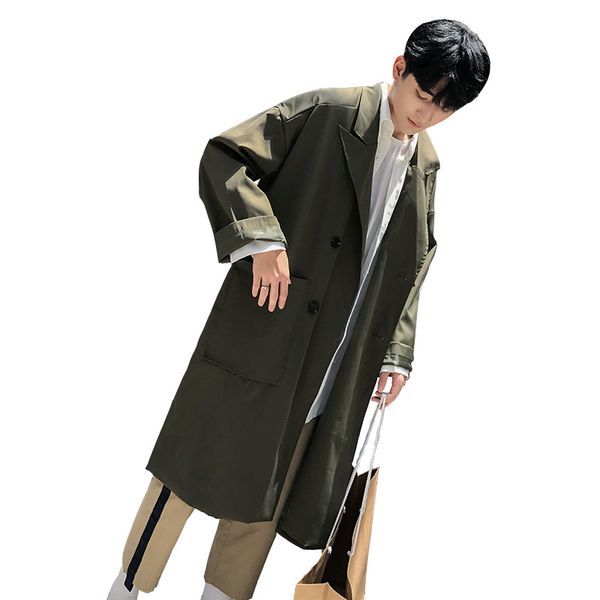 korean style fashion long windbreaker casual loose men's outwear youthful wild windbreaker spring and autumn classic coat, Tan;black
korean style fashion long windbreaker casual loose men's outwear youthful wild windbreaker spring and autumn classic coat, Tan;black