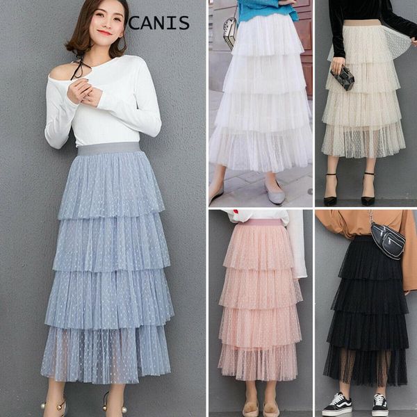 new style women skirts pleated tulle skirt dot a line high waist summer tutu ankle length gift casual fashion 2019, Black
new style women skirts pleated tulle skirt dot a line high waist summer tutu ankle length gift casual fashion 2019, Black