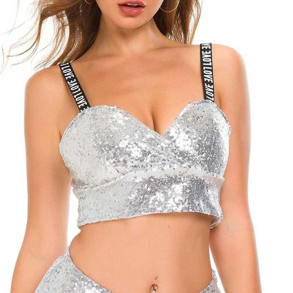 women sequin tank low cut sparkly paillettes sleeveless vest shiny bling strap crop pad feminino 4 colors funny, White
women sequin tank low cut sparkly paillettes sleeveless vest shiny bling strap crop pad feminino 4 colors funny, White