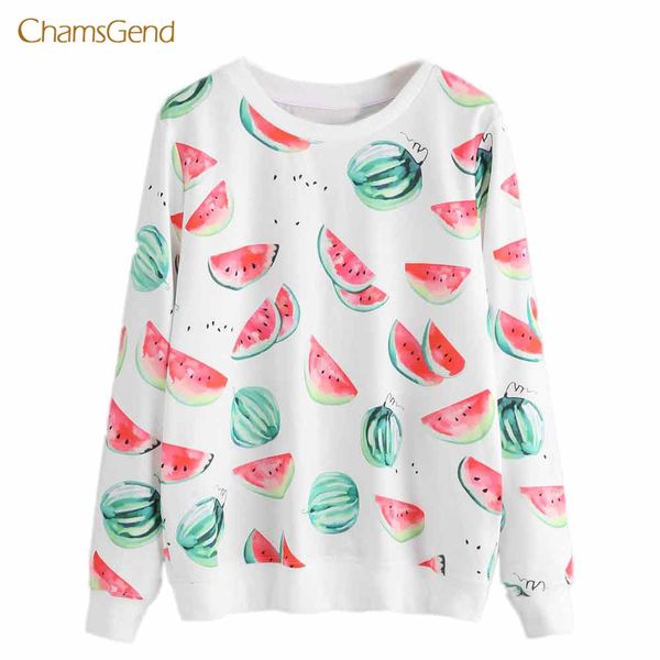 chamsgend 2018 women blouse casual watermelon print blouse sweatshirt long sleeve jumper autumn o-neck female pullovers, White
chamsgend 2018 women blouse casual watermelon print blouse sweatshirt long sleeve jumper autumn o-neck female pullovers, White