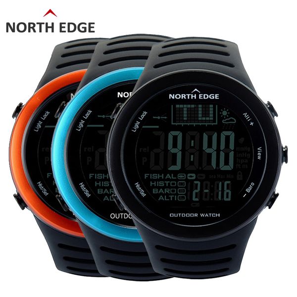 

northedge men digital watches outdoor watch clock fishing weather altimeter barometer thermometer altitude climbing hiking hours cj191213, Slivery;brown
