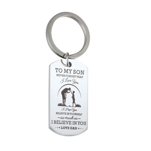 to my son never forget that i love you family jewelry stainless steel lettering charm pendant keychain keyring son gifts, Silver
to my son never forget that i love you family jewelry stainless steel lettering charm pendant keychain keyring son gifts, Silver
