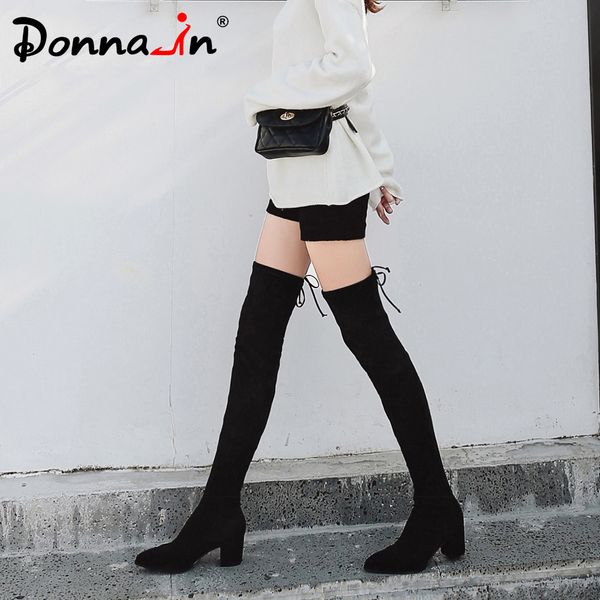 donnain new high heels thigh high boots women lace up genuine leather over the knee boots stretch solid fashion women shoes, Black
donnain new high heels thigh high boots women lace up genuine leather over the knee boots stretch solid fashion women shoes, Black