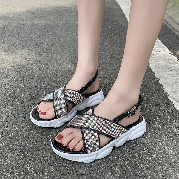 dropshopping женщина rhinestone плоского sandalias mujer золото серебро кристалл платформа сандалия лето женщин вскользь открытые пляжная об, Black
dropshopping женщина rhinestone плоского sandalias mujer золото серебро кристалл платформа сандалия лето женщин вскользь открытые пляжная об, Black
