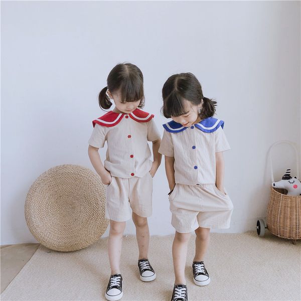 2020 korea style girls boys 2pcs set shirt+ shorts summer kids girls suits 1-6 years, White
2020 korea style girls boys 2pcs set shirt+ shorts summer kids girls suits 1-6 years, White