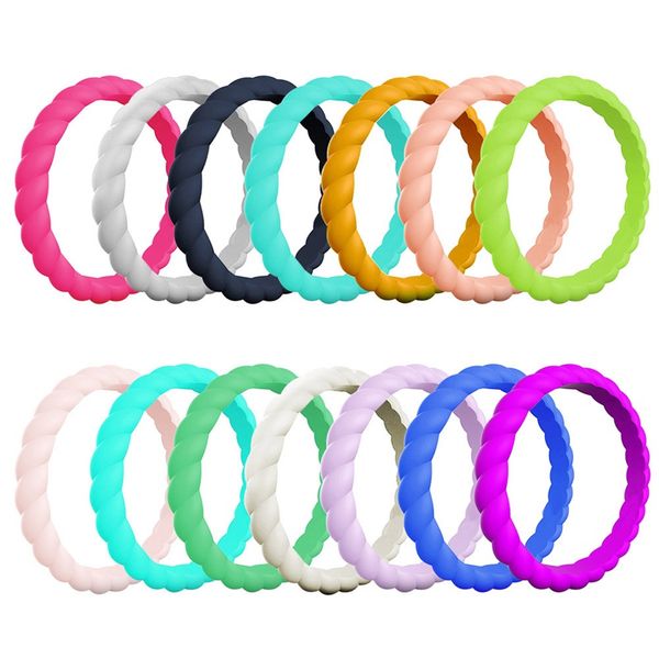 fashion 3mm thin braided silicone ring for women wedding rings sports hypoallergenic crossfit flexible woven rubber finger ring, Golden;silver
fashion 3mm thin braided silicone ring for women wedding rings sports hypoallergenic crossfit flexible woven rubber finger ring, Golden;silver