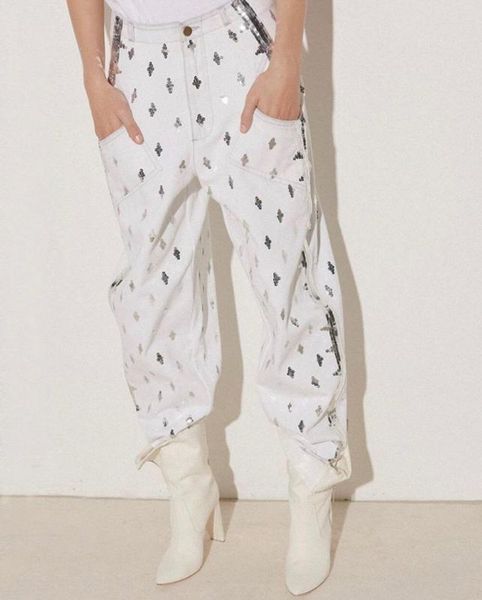 2020 spring women sequined white jeans female casual white denim pants trouse ddxgz2 3.02, Blue
2020 spring women sequined white jeans female casual white denim pants trouse ddxgz2 3.02, Blue