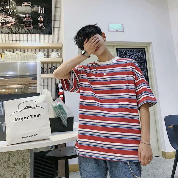 2019 new fashion o-neck regular summer casual t-shirt summer red striped t shirt cotton men's cotton sa-8, White;black
2019 new fashion o-neck regular summer casual t-shirt summer red striped t shirt cotton men's cotton sa-8, White;black