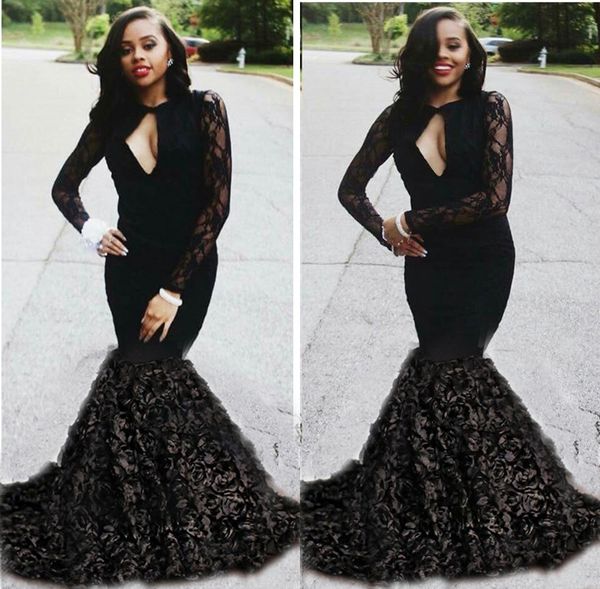 African Black Girls Prom Dresses Mermaid V Neck Lace Long Sleeve Evening Dress Sweep Train Arabic Dresses Dubai Party Gowns 2019
African Black Girls Prom Dresses Mermaid V Neck Lace Long Sleeve Evening Dress Sweep Train Arabic Dresses Dubai Party Gowns 2019