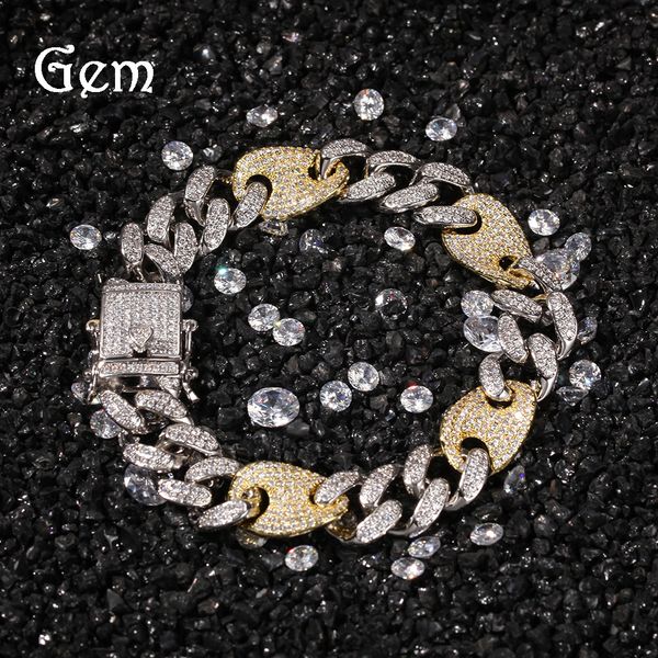 cuban link chains men's copper zircon color matching cuban chain hip-hop couple bracelet 7inch8inch, Silver
cuban link chains men's copper zircon color matching cuban chain hip-hop couple bracelet 7inch8inch, Silver