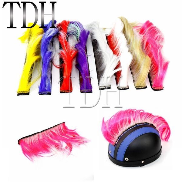 

colorful helmet hawks mohawk hair decoration for motorcycles ski snowboard paintball helmets wig attached feathers pink white