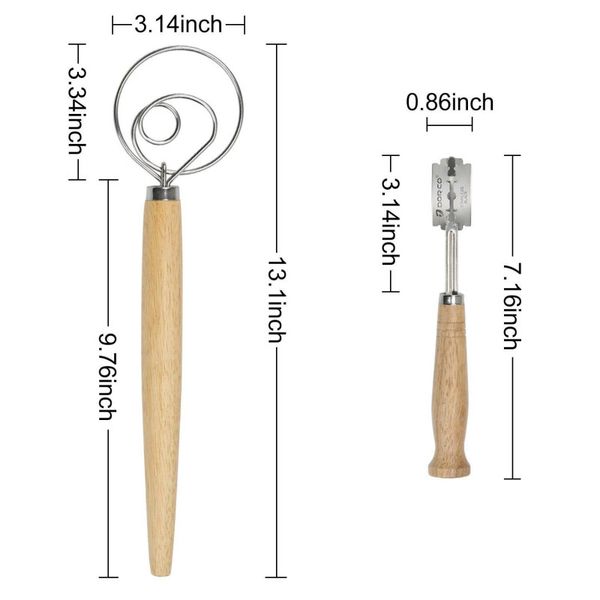 2 pack 13.5 inch stainless steel danish dough whisk and bread lame dough scoring tool cake tools for artisan homemade bread
2 pack 13.5 inch stainless steel danish dough whisk and bread lame dough scoring tool cake tools for artisan homemade bread