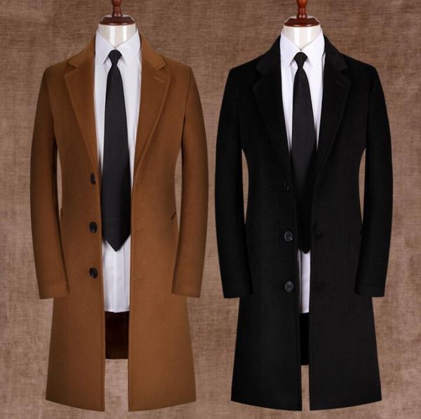 winter casual woolen coat men trench coats thicken long sleeves mid-length overcoat mens cashmere coat casaco masculino england, Black
winter casual woolen coat men trench coats thicken long sleeves mid-length overcoat mens cashmere coat casaco masculino england, Black