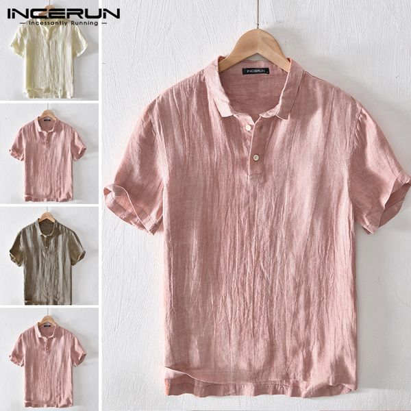 2020 solid color men cotton shirt short sleeve lapel casual summer streetwear breathable chic camisa harajuku incerun, White;black
2020 solid color men cotton shirt short sleeve lapel casual summer streetwear breathable chic camisa harajuku incerun, White;black