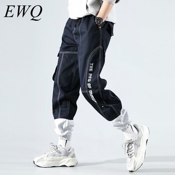 ewq / men's wear tide hit color patchwork work clothes jeans male loose hip-hop pants casual haren pants male 2020 spring 9y907, Blue
ewq / men's wear tide hit color patchwork work clothes jeans male loose hip-hop pants casual haren pants male 2020 spring 9y907, Blue