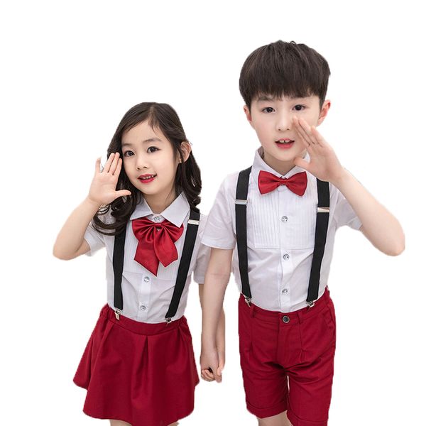 2020 kindergarten chorus performance clothes children's day costumes socks bowtie kids summer school formal uniforms set, White
2020 kindergarten chorus performance clothes children's day costumes socks bowtie kids summer school formal uniforms set, White