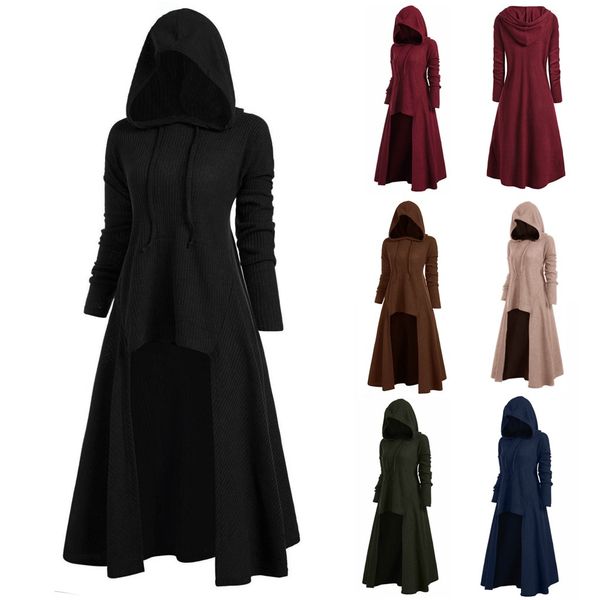 2019 womens autumn winter fashion long sleeve hooded sweater plus size vintage cloak high low sweater blouse, Black
2019 womens autumn winter fashion long sleeve hooded sweater plus size vintage cloak high low sweater blouse, Black
