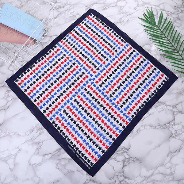 55 * 55cm pentagram square cotton printed handkerchief variety turban outdoor riding, White
55 * 55cm pentagram square cotton printed handkerchief variety turban outdoor riding, White