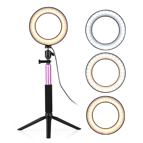 6 inch ringlight led ring light pgraphy lamp dimmable 3 lighting modes with mini desktripod for selfie video ring ligt
6 inch ringlight led ring light pgraphy lamp dimmable 3 lighting modes with mini desktripod for selfie video ring ligt