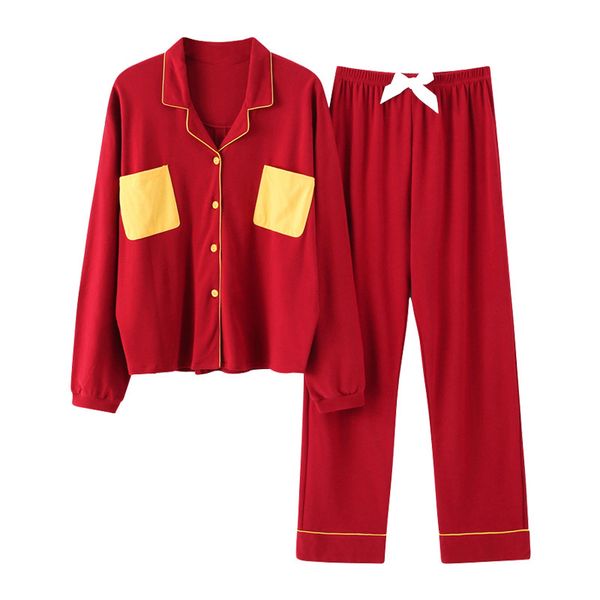 pyjama femme two pieces warm sleepwear women pajama set night sleep wear home suit autumn winter pjama long sleeve pajama, Black;red
pyjama femme two pieces warm sleepwear women pajama set night sleep wear home suit autumn winter pjama long sleeve pajama, Black;red
