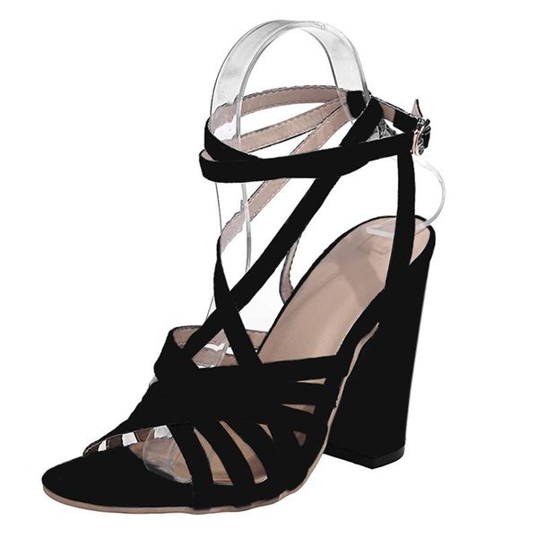 women plus sixe sandals fish mouth roma fashion buckle hight heels female summer shoes cross tied ankle strap, Black
women plus sixe sandals fish mouth roma fashion buckle hight heels female summer shoes cross tied ankle strap, Black