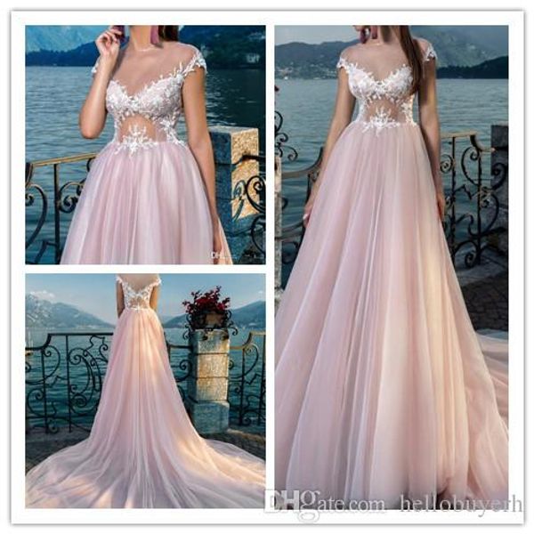 2019 new arrivals empire a line pink modest wedding dress sheer cap sleeve sweetheart illusion bodice romantic lace boho dresses bride gown, White
2019 new arrivals empire a line pink modest wedding dress sheer cap sleeve sweetheart illusion bodice romantic lace boho dresses bride gown, White