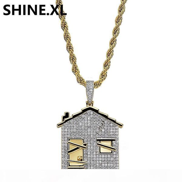 14k gold plated house pendant necklace men iced out cubic zirconia chains copper material hip hop charms jewelry
14k gold plated house pendant necklace men iced out cubic zirconia chains copper material hip hop charms jewelry