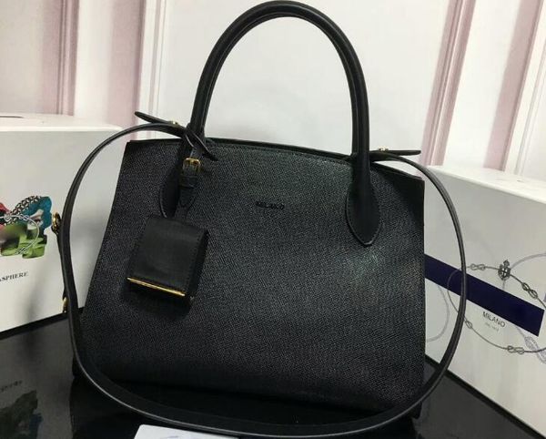 realfine888 3a quality 1ba156 26cm monochrome saffiano leather handle tote bag,with dust bag,ing