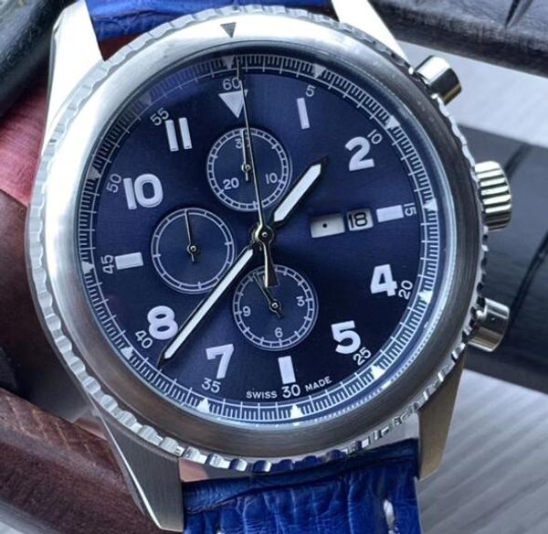 1884 пилот часы стиль aviator 8 полный календарь мужские часы хронограф кварцевый 46 мм полный синий циферблат наручные часы с синим кожаным, Slivery;brown
1884 пилот часы стиль aviator 8 полный календарь мужские часы хронограф кварцевый 46 мм полный синий циферблат наручные часы с синим кожаным, Slivery;brown