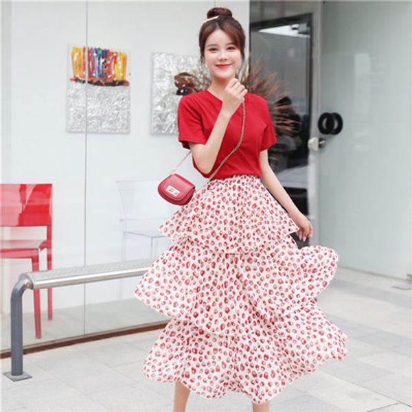 solid simple short sleeve fashion o-neck cotton t-shirts jumper tees+floral ruched high waist midi cake skirts women summer sets, White
solid simple short sleeve fashion o-neck cotton t-shirts jumper tees+floral ruched high waist midi cake skirts women summer sets, White