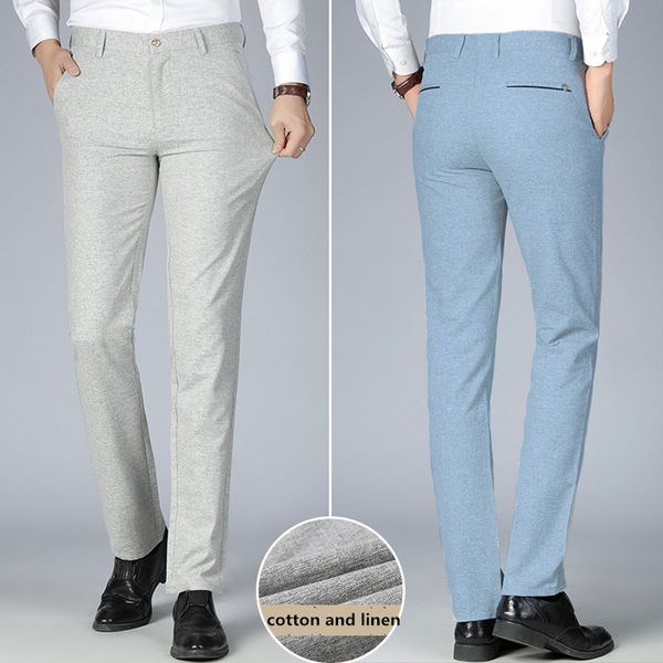 2020 summer new cotton linen suit pants men's straight business casual trousers elastic solid thin wedding party dress pants, White;black
2020 summer new cotton linen suit pants men's straight business casual trousers elastic solid thin wedding party dress pants, White;black