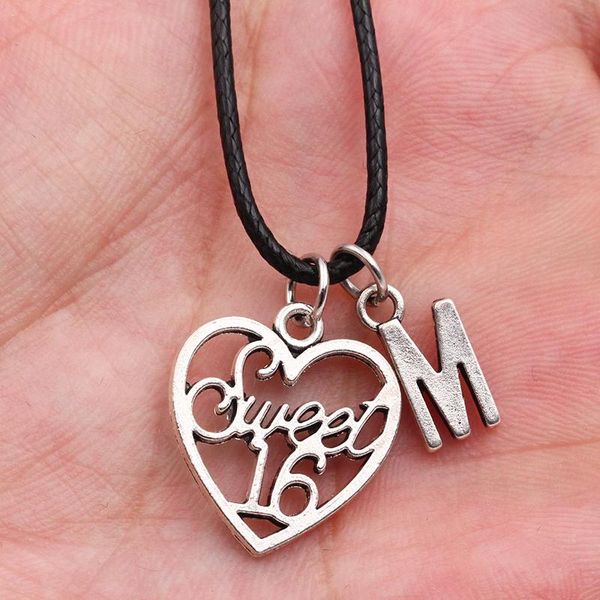 a-z письмо сладкие 16 diy тибетского серебряного цвета подвеска черная кожа ожерелье ручной мода ювелирные изделия для мужчин женщин подароч, Silver
a-z письмо сладкие 16 diy тибетского серебряного цвета подвеска черная кожа ожерелье ручной мода ювелирные изделия для мужчин женщин подароч, Silver