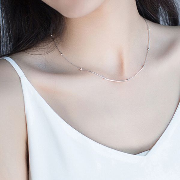 2019 new genuine 925 sterling silver snake chain choker necklace for women round lucky bead short chain fine jewelry
2019 new genuine 925 sterling silver snake chain choker necklace for women round lucky bead short chain fine jewelry