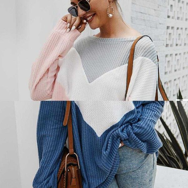 for women long sleeve loose pullover autumn winter female knitted sweater ladies jumper patchwork casual, White;black
for women long sleeve loose pullover autumn winter female knitted sweater ladies jumper patchwork casual, White;black