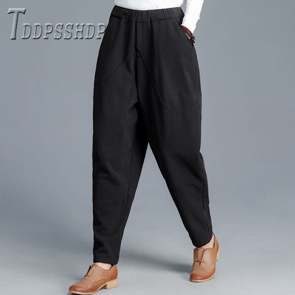 2019 autumn winter lining with fluff women pants thick plus size female harem trousers, Black;white
2019 autumn winter lining with fluff women pants thick plus size female harem trousers, Black;white