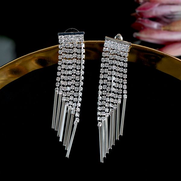 2019 fashion earrings elegant pendientes de circonita con flecos geometricos, joyeria de plata pendientes de novia., White
2019 fashion earrings elegant pendientes de circonita con flecos geometricos, joyeria de plata pendientes de novia., White
