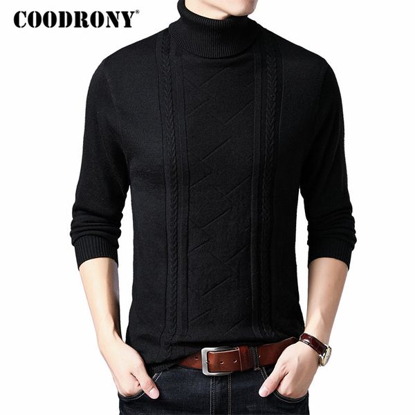 coodrony brand sweater men turtleneck pull homme cashmere woolen pullover men clothes 2019 winter thick warm mens sweaters 91032, White;black
coodrony brand sweater men turtleneck pull homme cashmere woolen pullover men clothes 2019 winter thick warm mens sweaters 91032, White;black