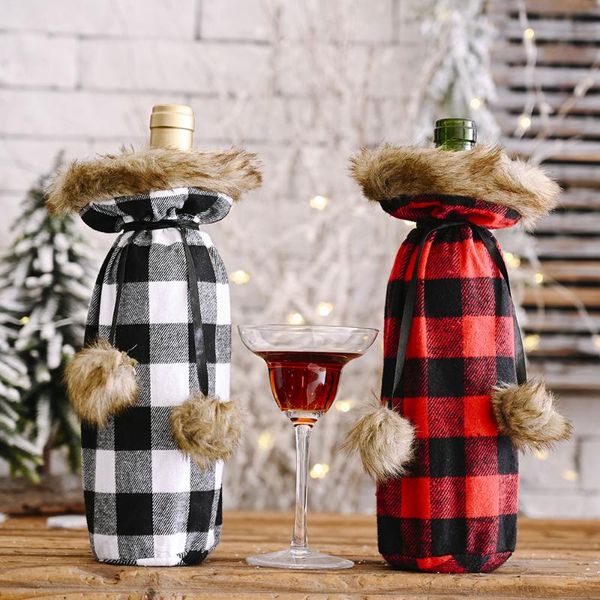 christmas decorations for home lattice red black wine bottle bag christmas gift bags xmas new year dinner party table decoration
christmas decorations for home lattice red black wine bottle bag christmas gift bags xmas new year dinner party table decoration