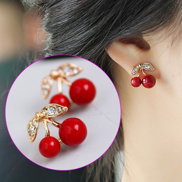 women cute red cherry earrings crystal stud earrings nyz shop, Golden;silver
women cute red cherry earrings crystal stud earrings nyz shop, Golden;silver
