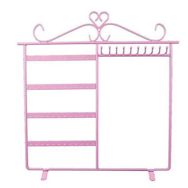 48 hole earrings necklace jewelry display metal stand rack holder 10 hooks, Pink;blue
48 hole earrings necklace jewelry display metal stand rack holder 10 hooks, Pink;blue