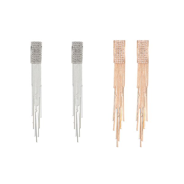 new gold color silvery long alloy tassel earrings piercing for women wedding fashion jewelry gifts 2 pairs of earrings, Silver
new gold color silvery long alloy tassel earrings piercing for women wedding fashion jewelry gifts 2 pairs of earrings, Silver