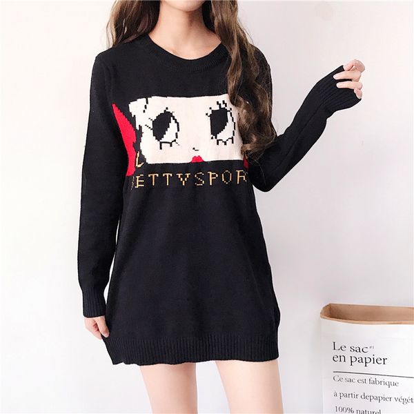 2019 autumn women preppy style sweater letter embroidery knitwear korea fashion sister girls sweet round collar pullovers, White;black
2019 autumn women preppy style sweater letter embroidery knitwear korea fashion sister girls sweet round collar pullovers, White;black