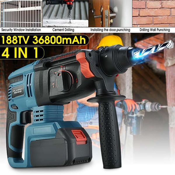 4 in 1 multifunction rechargeable brushless hammer electric hammer drill 21v cordless 26800mah/36800mah
4 in 1 multifunction rechargeable brushless hammer electric hammer drill 21v cordless 26800mah/36800mah