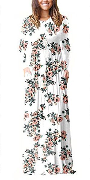 palinda women's floral printed long sleeve empire waist maxi dresses pockets, Black;gray
palinda women's floral printed long sleeve empire waist maxi dresses pockets, Black;gray