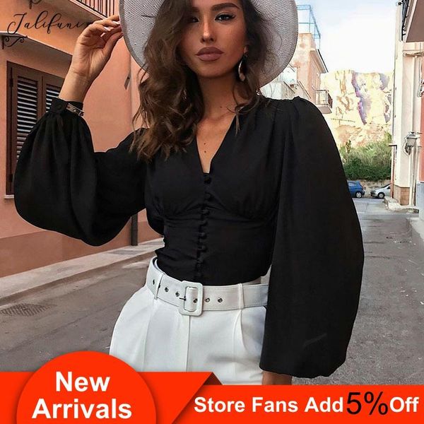 spring elegant lantern sleeve blouse women 2020 deep v neck buttons solid slim casual shirt fashion streetwear blusas, White
spring elegant lantern sleeve blouse women 2020 deep v neck buttons solid slim casual shirt fashion streetwear blusas, White