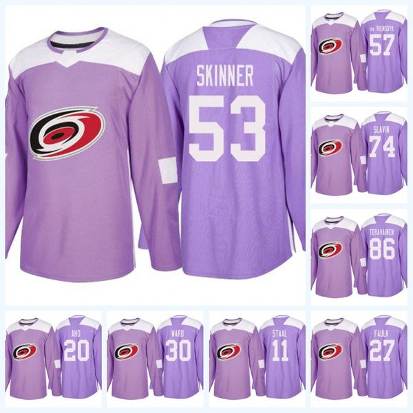 20 Sebastian Aho Carolina Hurricanes Purple Fight Cancer 53 Jeff Skinner 11 Staal 74 Jaccob Slavin 86 Teuvo Teravainen Ice Hockey Jersey
20 Sebastian Aho Carolina Hurricanes Purple Fight Cancer 53 Jeff Skinner 11 Staal 74 Jaccob Slavin 86 Teuvo Teravainen Ice Hockey Jersey
