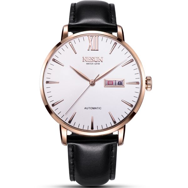 nesun automatic mechanical men's watch fashion casual brand watches men's business leather waterproof sports relogio masculino, Slivery;brown
nesun automatic mechanical men's watch fashion casual brand watches men's business leather waterproof sports relogio masculino, Slivery;brown