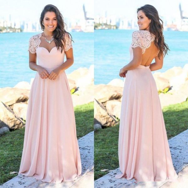 pink country bridesmaid dresses 2019 scoop hollow back lace sweep train chiffon beach garden wedding guest maid of honor dress, White;pink
pink country bridesmaid dresses 2019 scoop hollow back lace sweep train chiffon beach garden wedding guest maid of honor dress, White;pink
